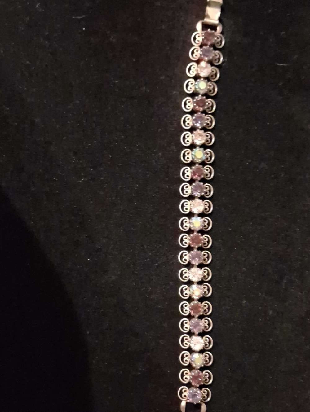 Silver Tone Purple Stone Tennis Bracelet for Women